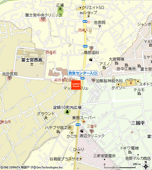 マックスバリュ富士宮宮原店付近の地図